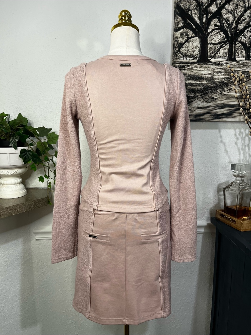 NWT Pale Pink Towelling Panel Top Maniere du Voir UK 10 - Picture 10 of 16